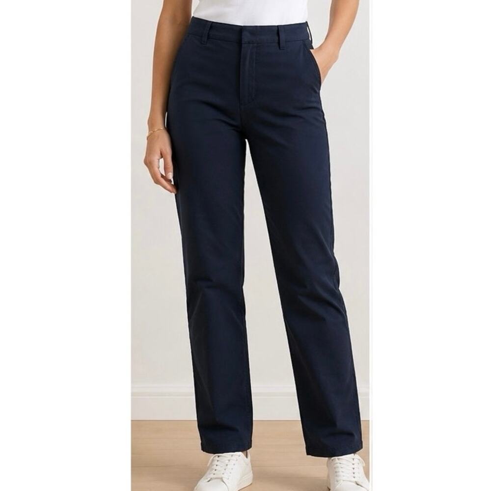 J Crew Straight Leg Pants in Stretch Chino Navy Blue Size 27